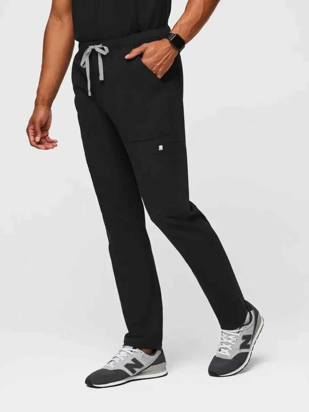 Figs Cairo Black Scrub Pants with Drawstring S